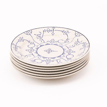 6 Boch Copenhagen porcelain dessert plates