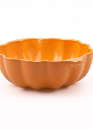 Porte-fruits en porcelaine orange en forme de Potiron