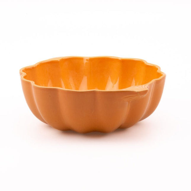 Porte-fruits en porcelaine orange en forme de Potiron