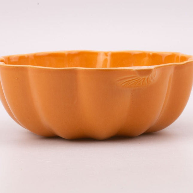 Porte-fruits en porcelaine orange en forme de Potiron