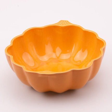 Porte-fruits en porcelaine orange en forme de Potiron