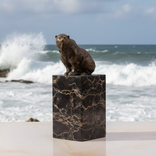 Sculpture en bronze ours polaire Milo 