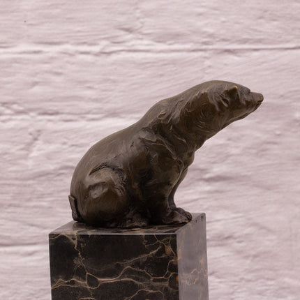 Sculpture en bronze ours polaire Milo