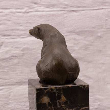 Sculpture en bronze ours polaire Milo