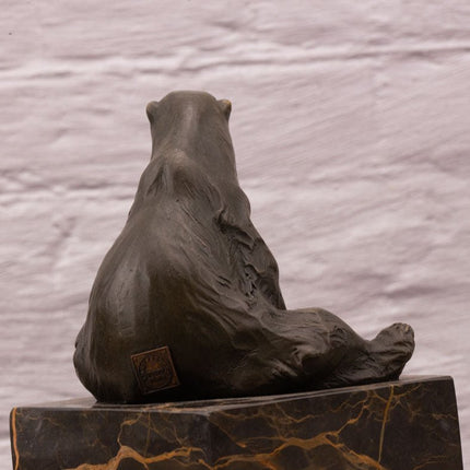 Sculpture en bronze ours polaire signé Milo