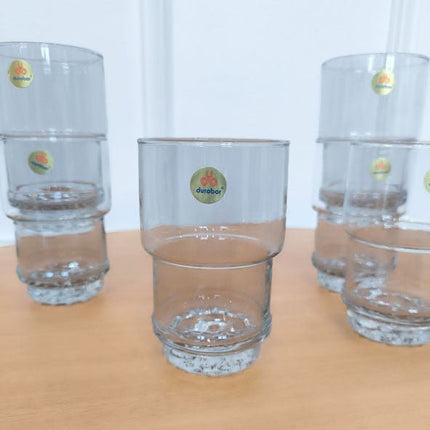 6 grands verres à eau Durobor vintage - Pièce belge authentique