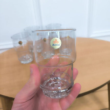 6 grands verres à eau Durobor vintage - Pièce belge authentique