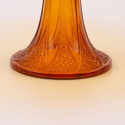 Plateau en verre sur pied ambré