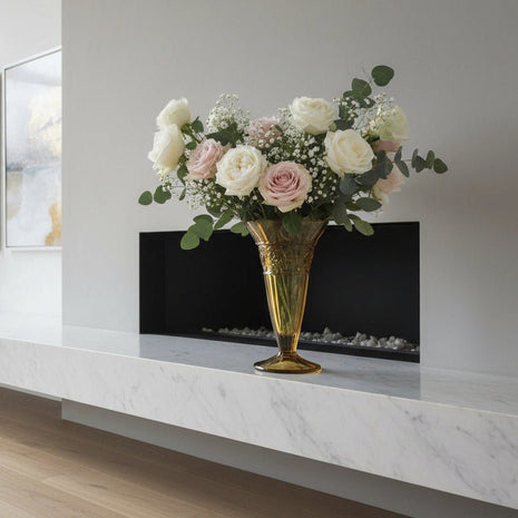 Vase vintage ambré verreries Scailmont