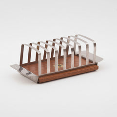 Porte-toast vintage en bois et inox