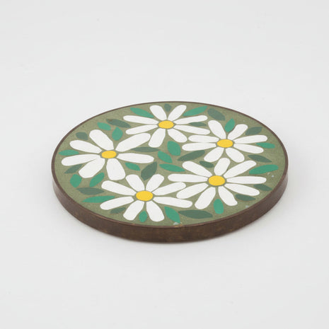 Sous-plat vintage bohême Marguerites