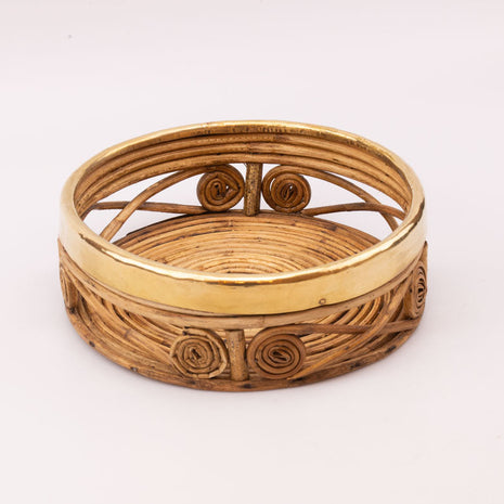 Plateau décoratif vintage en rotin