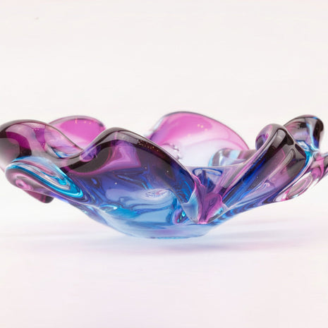 Coupelle décorative vintage verre bleu et violet