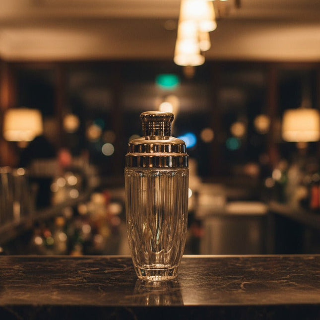 Shaker à cocktail en verre taillé