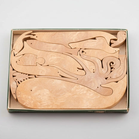 Danese Milano puzzle en bois 16 pesci Enzo Mari