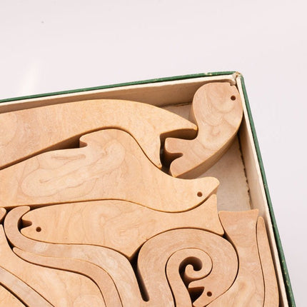Puzzle en Bois 16 Pesci Enzo Mari pour Danese Milano | Icône du Design