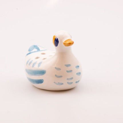 Vase Pique-Fleurs Canard en Céramique Blanche | Peinture Main Rétro