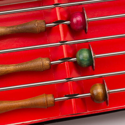 6 pics à brochettes Skewers Set dans boîte d'origine