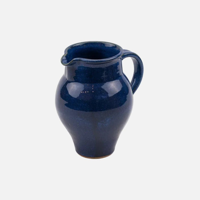 Pichet en Céramique Émaillée Bleu Brillant Signé Labout | Poterie d'Art