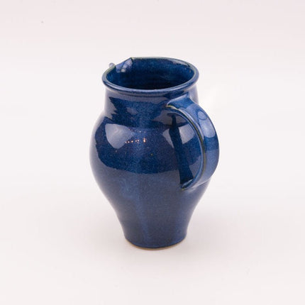 Pichet en Céramique Émaillée Bleu Brillant Signé Labout | Poterie d'Art
