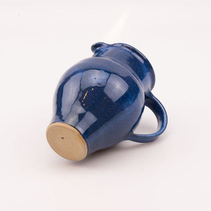 Pichet en Céramique Émaillée Bleu Brillant Signé Labout | Poterie d'Art