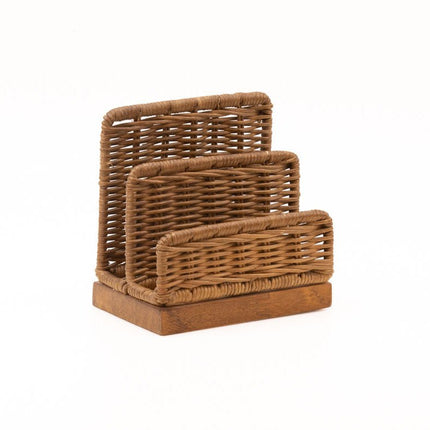 Porte-serviettes vintage en osier