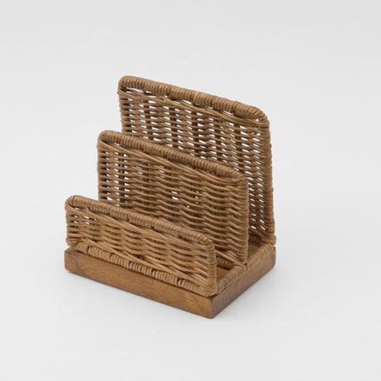 Porte-serviettes vintage en osier