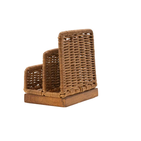 Porte-serviettes vintage en osier