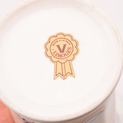Vase fleuri vintage en porcelaine de Limoges