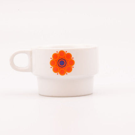 Set de 4 Tasses Vintage Thomas Germany | Années 1960 Tournesol Orange
