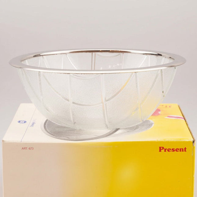 Grand Saladier AMC Collection Prestige - Verre & Acier Inox - Excellent État