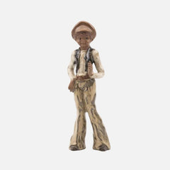 Figurine vintage porcelaine émaillée Jeune homme