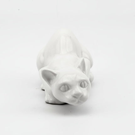 Figurine en céramique chat blanc Delft