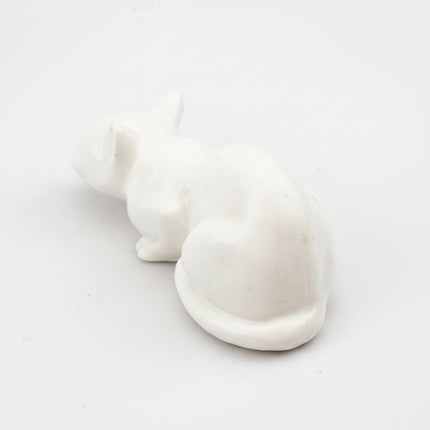 Figurine en céramique chat blanc Delft