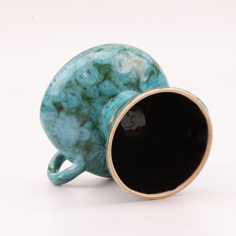 Bougeoir élégant bleu en céramique de la Vanoise