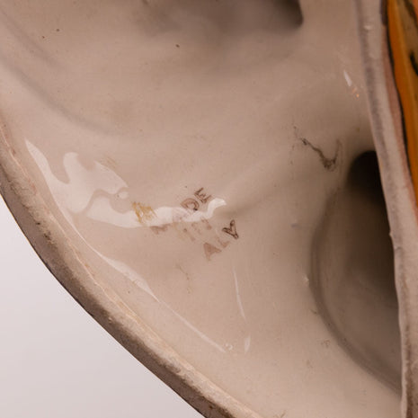 Grande figurine de décoration 2 paons céramique Italie