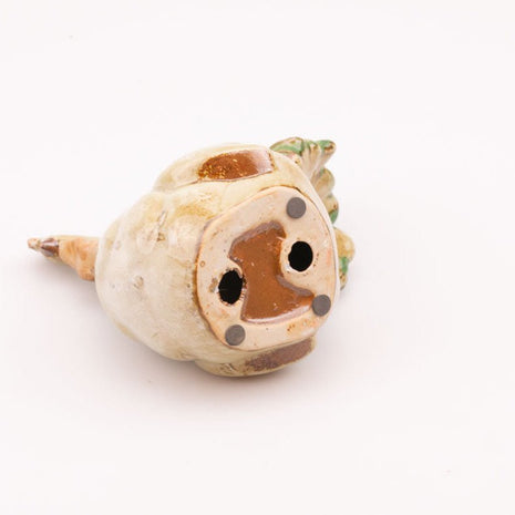 Figurine vintage Coq assis porcelaine émaillée