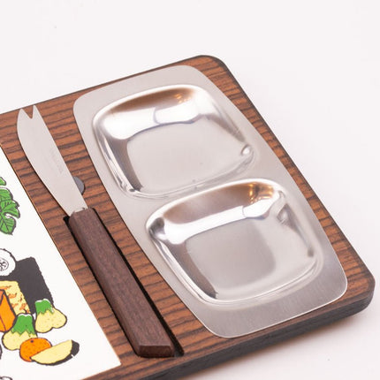 Set à Fromage Ancien en Céramique et Inox | Plateau Vintage