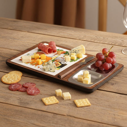 Set à Fromage Ancien en Céramique et Inox | Plateau Vintage