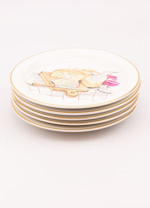 5 assiettes à fromage porcelaine Revol