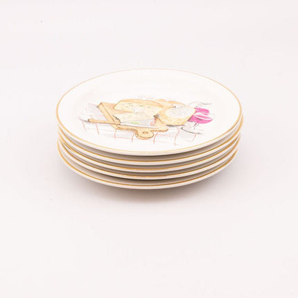 Lot de 5 Assiettes à Fromage Porcelaine Revol France | Vintage & Qualité
