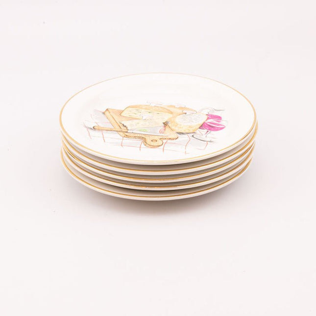 Lot de 5 Assiettes à Fromage Porcelaine Revol France | Vintage & Qualité