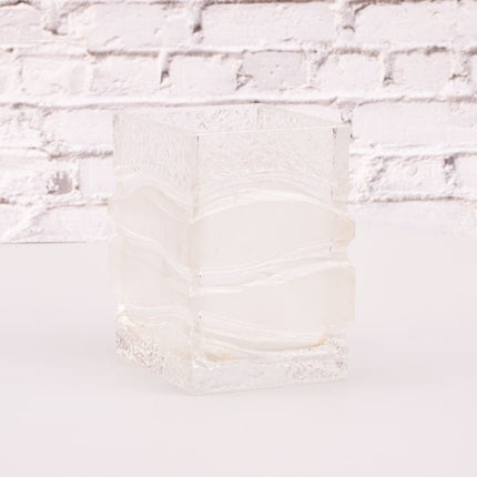 Vase Vintage Rectangulaire Transparent Peill & Putzler | Verre Moderniste Allemagne