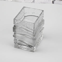 Vase Vintage Rectangulaire Transparent Peill & Putzler | Verre Moderniste Allemagne