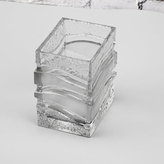 Vase Vintage Rectangulaire Transparent Peill & Putzler | Verre Moderniste Allemagne