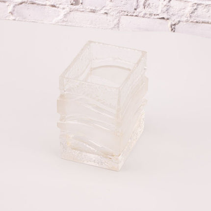 Vase Vintage Rectangulaire Transparent Peill & Putzler | Verre Moderniste Allemagne