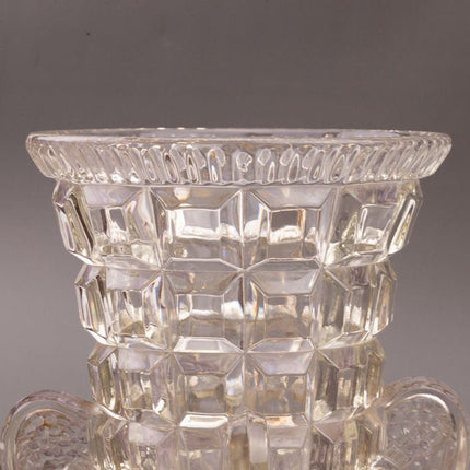 Vase Art Déco Libochovice en Verre Pressé | Sklo Union Tchécoslovaquie
