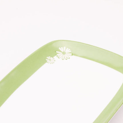 Plat de Service Vintage Porcelaine Toscana Vert et Blanc | Déco Rétro Chic