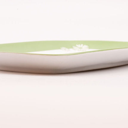 Plat de Service Vintage Porcelaine Toscana Vert et Blanc | Déco Rétro Chic