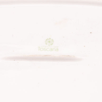 Plat de Service Vintage Porcelaine Toscana Vert et Blanc | Déco Rétro Chic